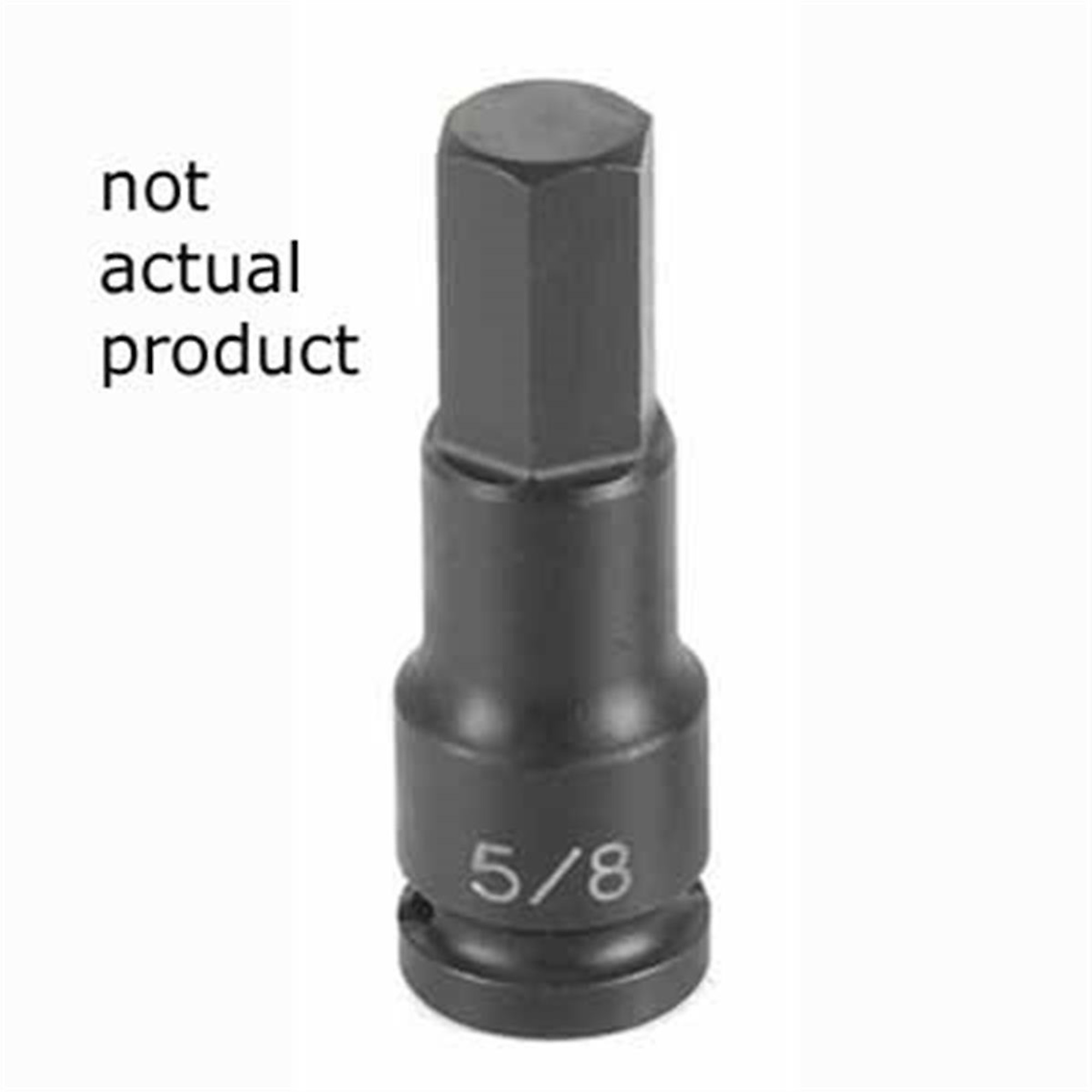 Grey Pneumatic Impact Hex Socket — 16mm, 1/2in. Drive, Chrome-Molybdenum Steel, Model# GRE2916M